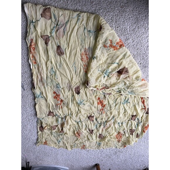 Vintage  2 Shawl Scarf Sheer Orange And Yellow Large 64x30” - Picture 6 of 8